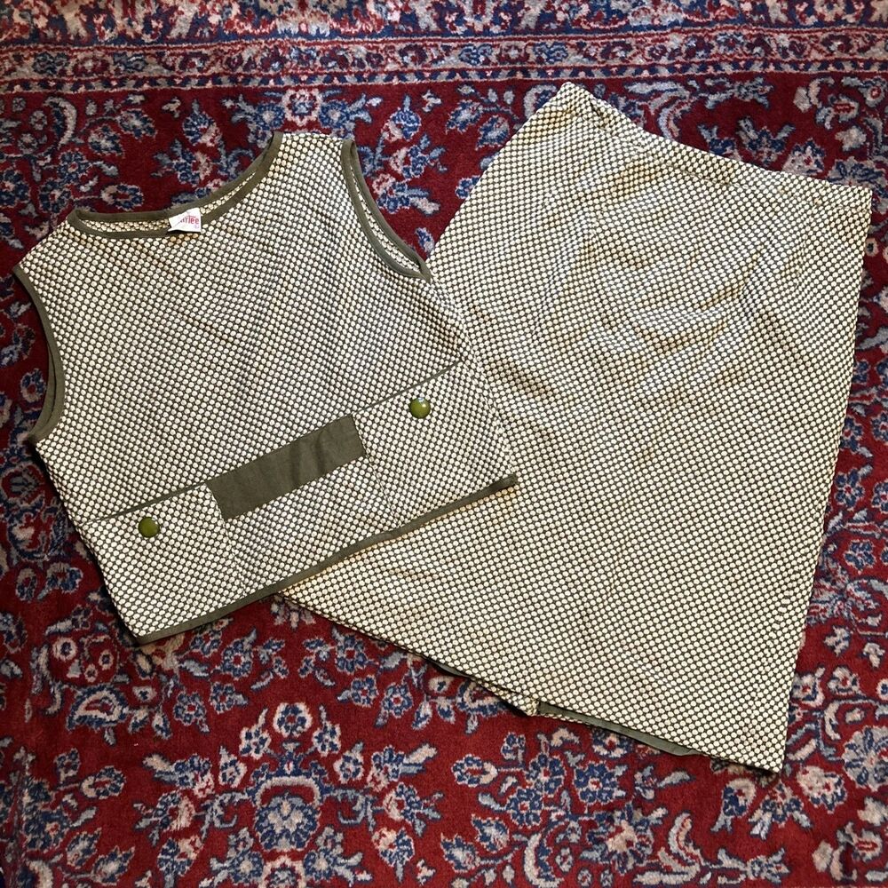 Vintage Smartee 2 Piece Skirt Set Sleeveless Top Size Large 16